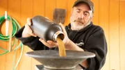 Chris Doumitt pouring gold