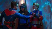 L-R: Ray Manchester / Captain Man (Cooper Barnes), Phoebe Thunderman (Kira Kosarin), Henry Hart (Jace Norman)