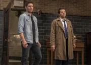 L-R: Jensen Ackles as Dean and Misha Collins as Castiel