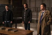 L-R: Jensen Ackles as Dean, Jared Padalecki as Sam and Misha Collins as Castiel