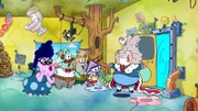 v.li.: Bunny, Cecil, GrandPat, Squidina, Patrick