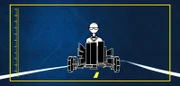 A science character rides a soap box car which has fallen apart due to poor build strength.