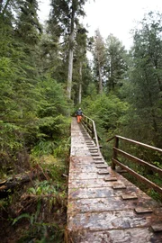 PORT PROTECTION, ALASKA- Hans Porter returns home from inspecting the catchment basin, Port Protection's fresh water source.