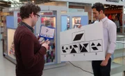 Elizabeth, New Jersey - Brain Games 2 host Jason Silva, tests a couple in a spatial test by asking which group of shapes can be turned into the main figure.