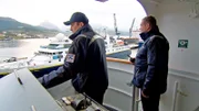 Einfahrt in Ushuaia - von der Brücke aus gesehen.