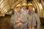 Willi mit den Auszubildenden Jarek und Jens im Bergwerk "Auguste Victoria/Blumenthal".