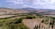 Val d´Orcia (Orcia-Tal) mit dem Monte Amiata in der südlichen Toskana.