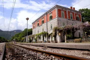 Der Bahnhof von Matulji bei Opatija, von hier aus ging es mit der Kutsche in den mondänen Kurort.