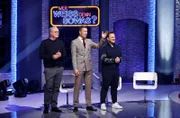 Moderator Kai Pflaume mit Guido Maria Kretschmer und Oliver Welke.