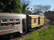 Schlusslicht am "Tren a la Tica" ist ein alter Bremswagen, ein Caboose.
