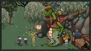 Mouse ärgert sich, dass Sir Knight so mit seinem Geschenk für Dragon angibt.