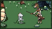Mouse hat die Prüfung bestanden. Mr. Witch überreicht ihr feierlich seinen Besen.