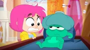 Rebecca (l.) macht sich Sorgen, denn Ernest (r.) ist krank. Dass eine Mikrobe krank werden kann, wusste sie bisher nicht.