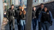 L-R: Adam Ruzek (Patrick John Flueger), Kevin Atwater (LaRoyce Hawkins), Marina Squerciati (Kim Burgess), Hank Voight (Jason Beghe), Jay Halstead (Jesse Lee Soffer), Hailey Upton (Tracy Spiridakos)