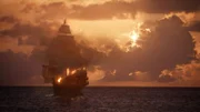Die Quedagh Merchant, das legendäre Schiff von Kapitän Kidd. Kidd war ein verurteilter Pirat, und die Besatzung wollte sein Schicksal nicht teilen und machte sich mit so vielen Schätzen wie möglich aus dem Staub, um das Schiff in Brand zu setzen. (National Geographic)