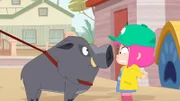 Rebecca kann es nicht fassen. Statt des versprochenen Ponys hat Opa ein Wildschwein für ihre Party mitgebracht. Da werden ihre Gäste enttäuscht sein.