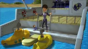 Timmy und Bess treffen sich vor der ägyptischen Küste mit der bekannten Meeresforscherin Dr. Kate Jonas und ihrem Affen Scuba.