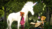 Tristans Musik hat ein Einhorn angelockt.