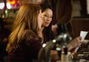 Holmes and Watson (left Lucy Liu) investigate the murder of a professional skeptic, a man who debunked paranormal, religious and scientific phenomenon for a living. The case becomes urgent when his homicide reveals a potential threat to homeland security. Also, Captain Gregson's daughter and fellow NYPD officer, Hannah (right Liza J. Bennett), asks Watson for help with one of her cases, on ELEMENTARY.