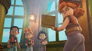 Finn, Alexander und Zoe konnten Käpt'n Raubein überreden, den Schulunterricht ins Krähennest der großen Galeone zu verlegen.
