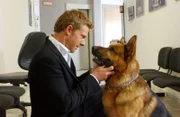 Start der neuen Staffel IX: Kommissar Rex "Comeback für Rex". Im Bild: Rex und Kommissar Lorenzo Fabbri (Kaspar Capparoni) empfinden sofort Sympathie für einander.