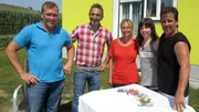 Otto Schulte (li.) und Mauro Corradino (2.v.li.) mit Andrea , Jasmin und Peter