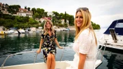 Jelena Zanko (L) and her best friend Stephanie Skrbin (R) going on a boat ride to have a meeting with the realtor in a waterfront restaurant in Mimice area, Croatia, as seen on Mediterranean Life