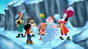 Bones, Jake, Sharky, Izzy, Skully, Mr. Smee und Käpt'n Hook.