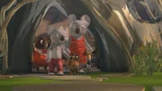 Nachdem Mrs. Bill die neuen Nachbarn Mr. Eule und seinen Sohn begrüßt hat, nehmen Blinky und Jacko Whoogle mit zur Schule.