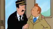 Nachdem der Zug zum Stillstand gekommen ist, wird Tim (r.) vom Schaffner (l.) fälschlicherweise verdächtigt, dafür verantwortlich zu sein.