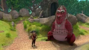 Liv (li.) hat Derke (re.) gefangen, sie möchte unbedingt einen Drachen als Haustier.