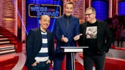 Moderator Kai Pflaume und seine Rateteam-Kapitäne Bernhard Hoëcker und Elton begrüßen in dieser Sendung als prominente Gäste in der ersten Runde den Musiker Andreas Gabalier und den Musiker Wincent Weiss. In der zweiten Runde den Comedian Atze Schröder und den Satiriker und Fernsehmoderator Oliver Welke, sowie in der dritten Runde die Schauspielerin Felicitas Woll und die Schauspielerin Svenja Jung. Foto (v.l.n.r.): Bernhard Hoecker, Kai Pflaume und Elton