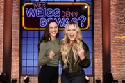 Als Kandidatinnen zu Gast bei "Wer weiß denn sowas?": Jasmin Gnu (l.) und Fitness-Influencerin Sophia Thiel (r.).