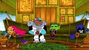 v.li.: Starfire, Cyborg, Beast Boy, Raven.