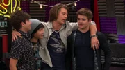L-R: Wolfgang (Jake Borelli), Gideon (Kenny Ridwan), Oyster (Tanner Stine), Max Thunderman (Jack Griffo)
