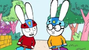 Im Park wollen Simon (l.) und Ferdinand (r.) ein Wettrennen auf ihren Fahrrädern veranstalten. Doch die beiden werden ständig durch Simons kleinen Bruder aufgehalten, der immer irgendetwas von ihnen will.