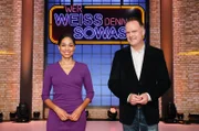 Treten bei "Wer weiß denn sowas?" als Kandidat:Innen gegeneinander an: Die Journalistin und Fernsehmoderatorin Jana Pareigis und der Journalist und Fernsehmoderator Christian Sievers.