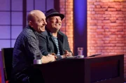 Rateteam-Kapitän Bernhard Hoëcker und der Schauspieler Axel Prahl bilden ein Rateteam.