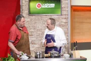 Kandidat Claus Linde und Moderator Johann Lafer