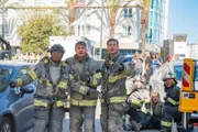 L-R: Henrietta 'Hen' Wilson (Aisha Hinds), Eddie Diaz (Ryan Guzman), Evan 'Buck' Buckley (Oliver Stark)