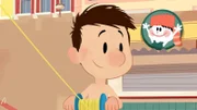 Nick ist glücklich. Er darf sich Emmas und Chlodwigs Drachen ausleihen.