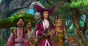 Johns freches Totemtier, das Marmoset-Äffchen, hat Johns Brille und das Große Buch geklaut und sich mit Captain Hook zusammengetan.