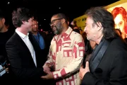 LOS ANGELES, CALIFORNIA - FEBRUARY 19: (L-R) Logan Lerman, Jordan Peele and Al Pacino attend the World Premiere Of Amazon Original "Hunters" at DGA Theater on February 19, 2020 in Los Angeles, California. (Photo by Kevin Mazur/Getty Images for Amazon Studios)