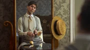 PR-Maßnahme und politisches Statement: Filmstar Charlie Chaplin (Stephen Multari) ist geladener Gast im Rheinhotel Dreesen.