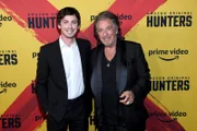 LOS ANGELES, CALIFORNIA - FEBRUARY 19: (L-R) Logan Lerman and Al Pacino attend the World Premiere Of Amazon Original "Hunters" at DGA Theater on February 19, 2020 in Los Angeles, California.