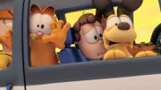 Garfield, Jon und Odie m Flugzeug