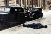 Mit der Ermordung des Chauffeurs Eduard Alte wird Werner Gladow endgültig zum Kapitalverbercher. Originalfoto einer polizeilichen Rekonstruktion.