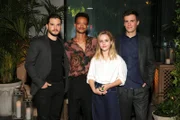 NEW YORK, NEW YORK - JULY 29: (L-R) Kit Harington, Marquis Rodriguez, Lulu Wilson and Zane Pais attend the "Modern Love" Season 2 Cast and Creator Dinner at the Edition Hotel in New York City.