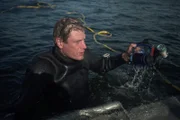 Shawn Pomrenke up from a dive at the Bluff.