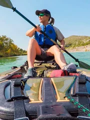 Front view of Warden Hatten in canoe Front view of Warden Hatten in canoe